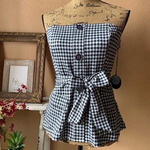 Anthropologie Eva Franco Strapless Gingham top